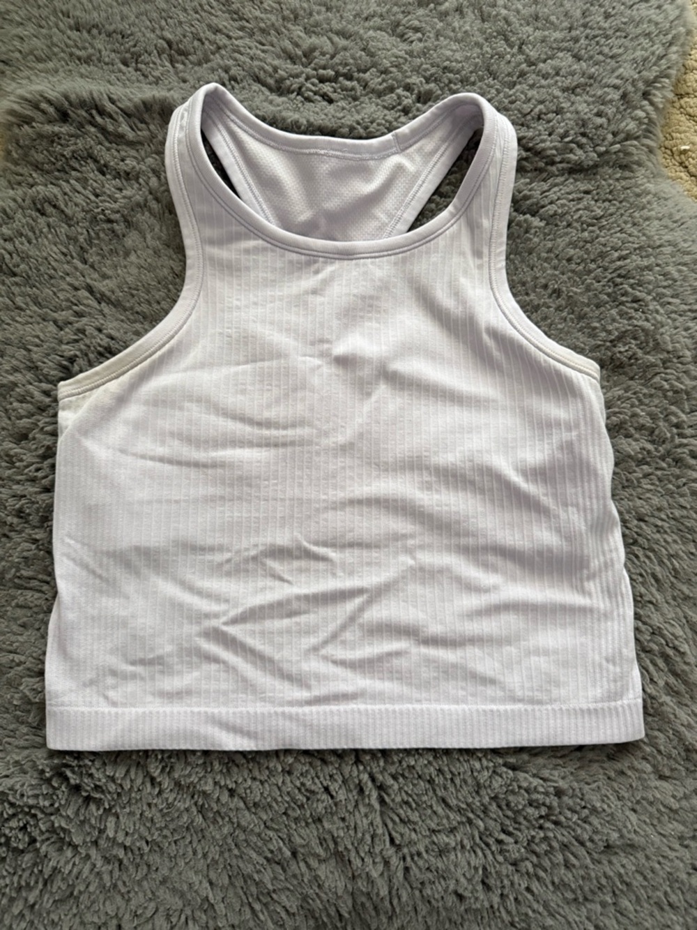 lululemon athletica Lilac Purple Ribbed Racerback Crop Tank Sz 6